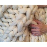 Chunky Knit Blanket Super Chunky 32x48  Pure Merino Wool, knit blanket throw   trending | Etsy (US)