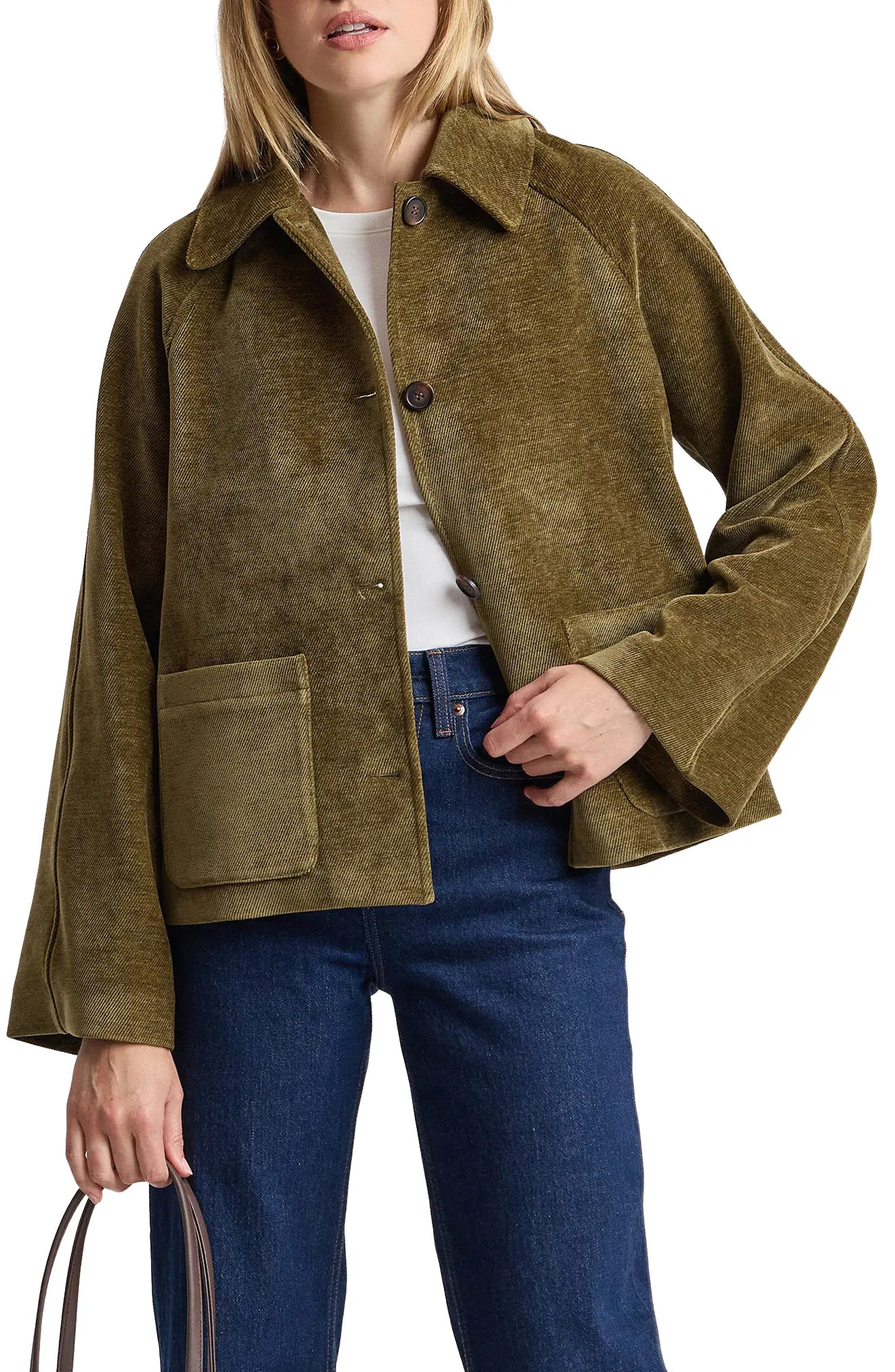 Bagatelle Swing Jacket in Bright Olive at Nordstrom, Size X-Small | Nordstrom