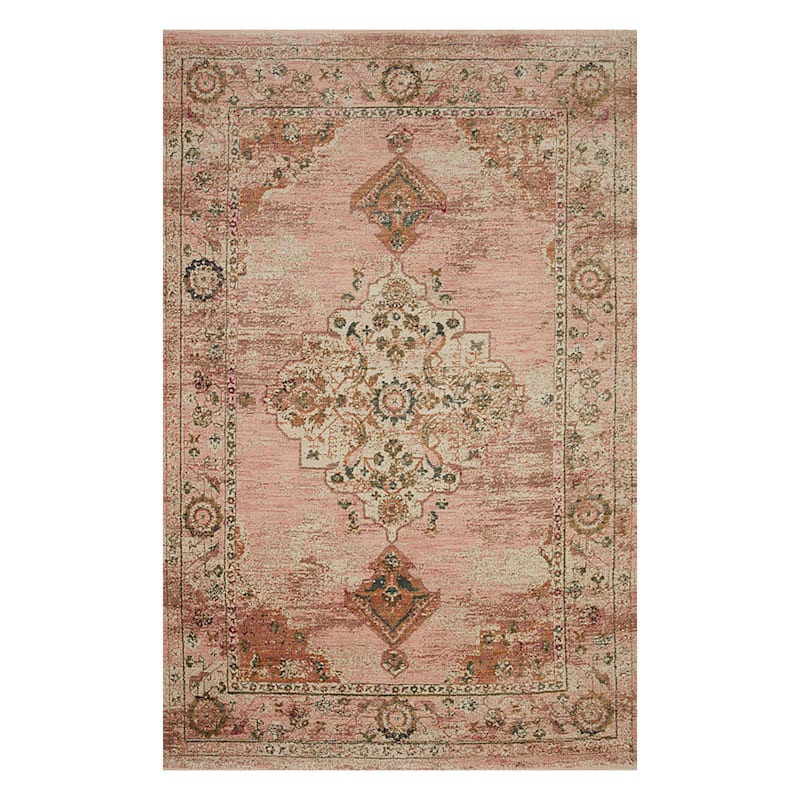 (A465) Found & Fable Pink Jeweled Medallion Area Rug, 5x8 | At Home