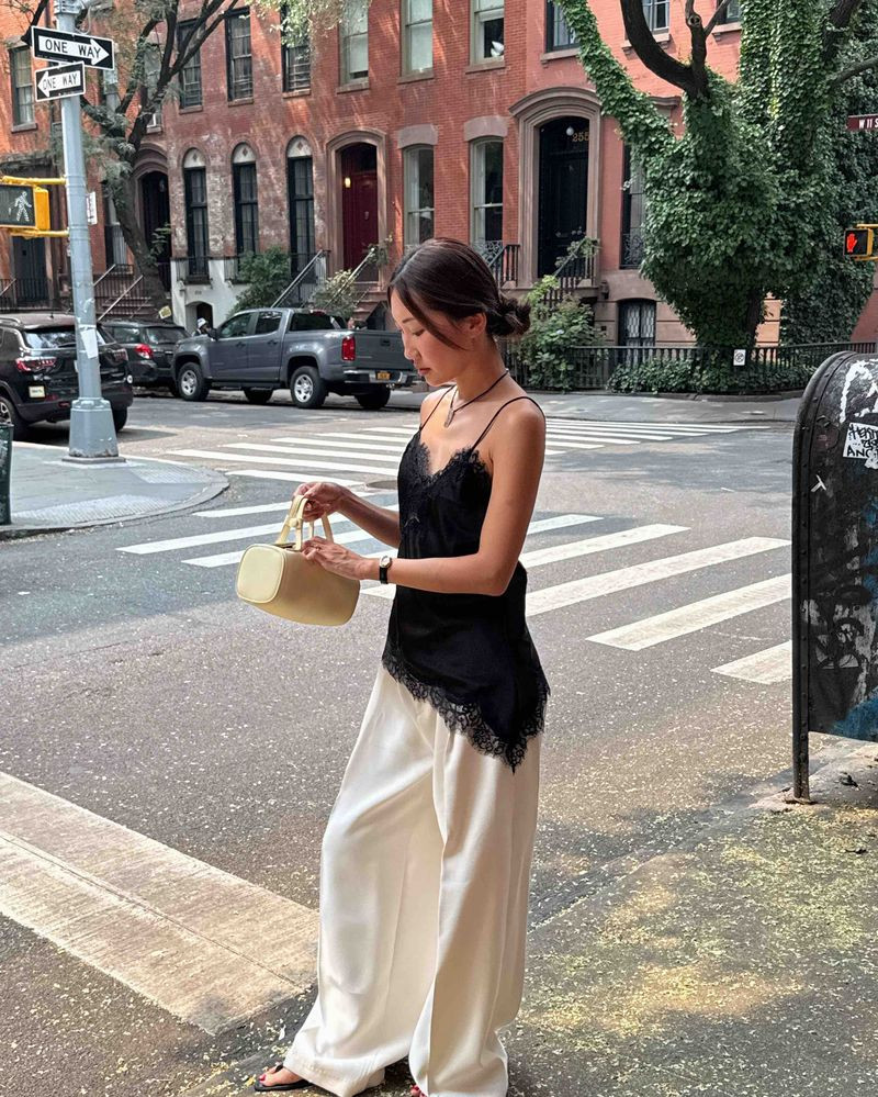 Silky tank and trousers 

Top from Zara. Trousers are The Frankie Shop (sold out linking similar). Wearing tank and pants in XS.  

 