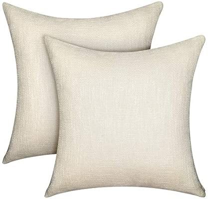 Lirex 2-Pack Linen Throw Pillow Covers, 20 x 20 Inches Flax Linen Decorative Soft Solid Color Squ... | Amazon (CA)