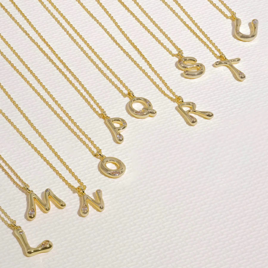 Alphabet Bubble Gold Necklace | Wanderlust + Co