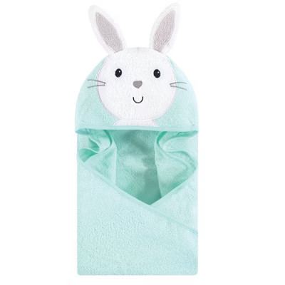 Hudson Baby Infant Cotton Animal Hooded Towel, Mint Bunny, One Size | Target