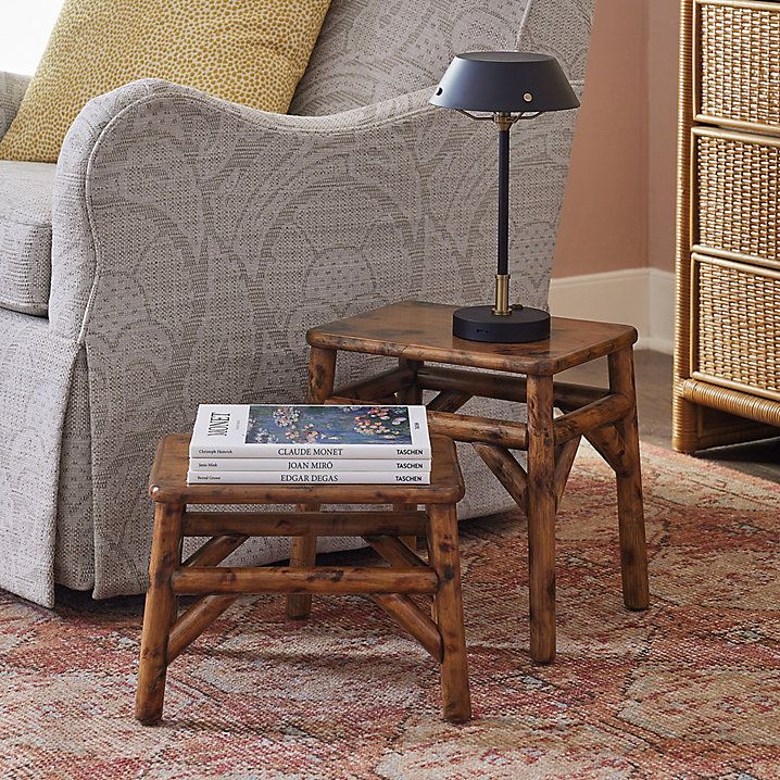 Newberry Stand Bamboo Pattern Wooden Plant Table with Short Legs | Ballard Designs, Inc.