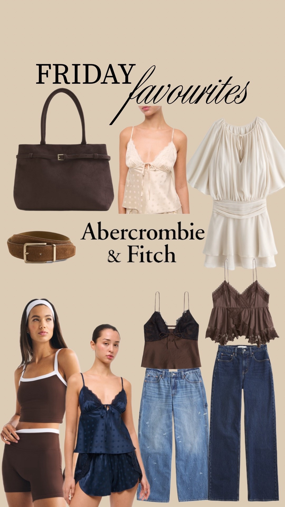 This week’s Friday Favourites are from Abercrombie & Fitch - new in denim, lots of lace camisoles and gorgeous brown suede accessories  

#LTKjeans #LTKuk #LTKautumn