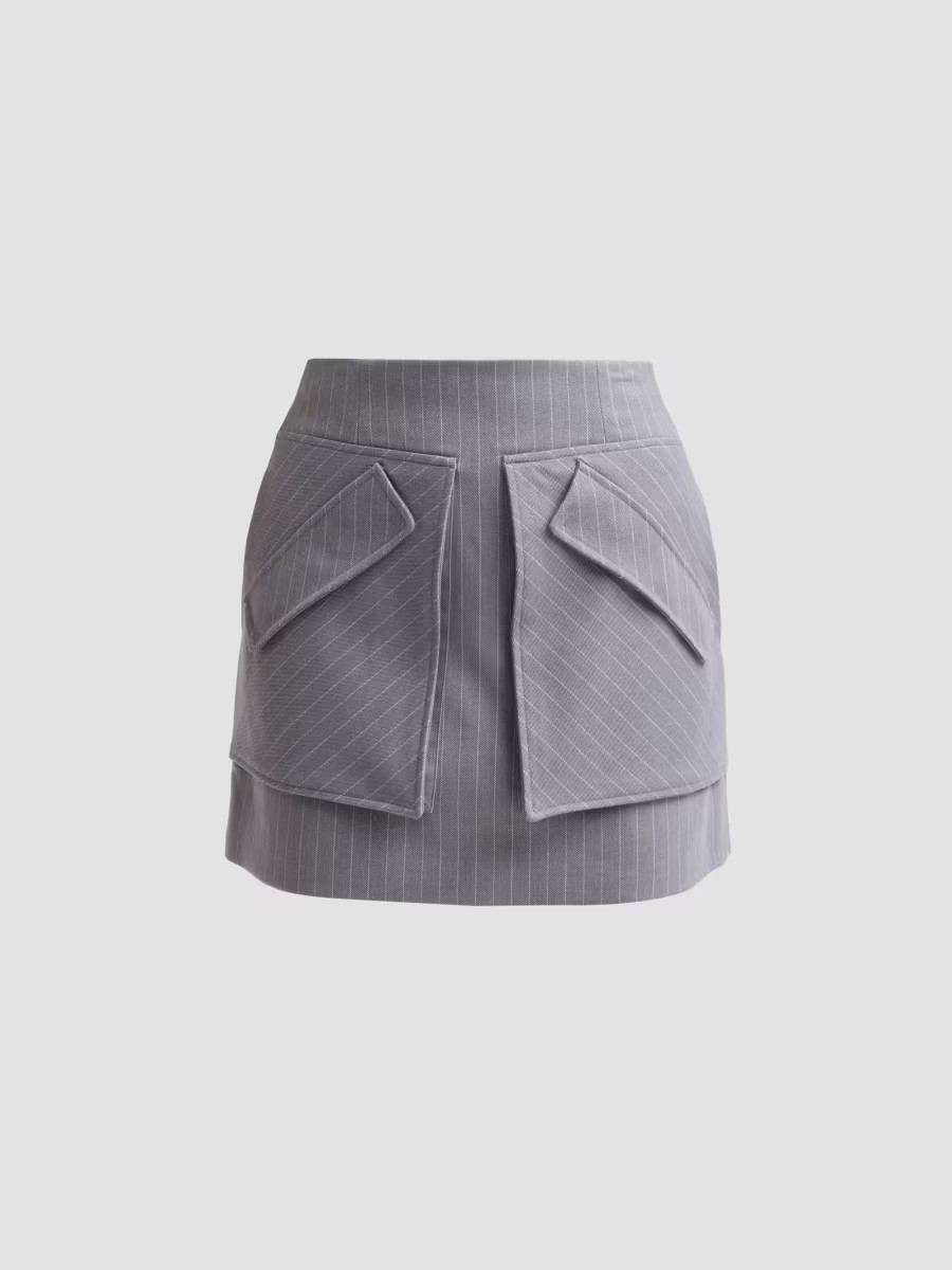 Women's Cherry Grey Pinstripe Skirt - Grey White - Size 4 | Saks Fifth Avenue