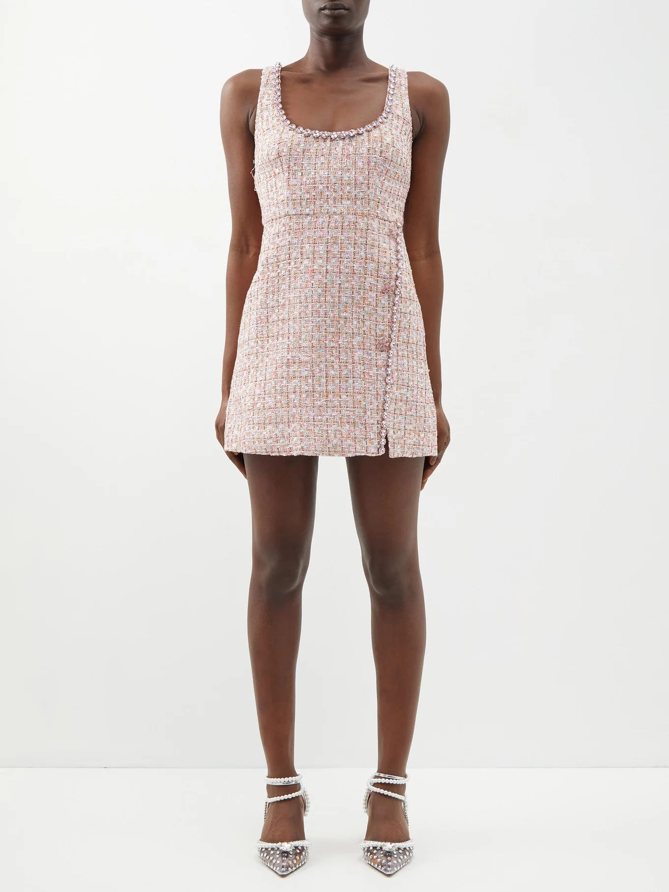 Crystal-embellished bouclé-tweed mini dress | Matches (US)