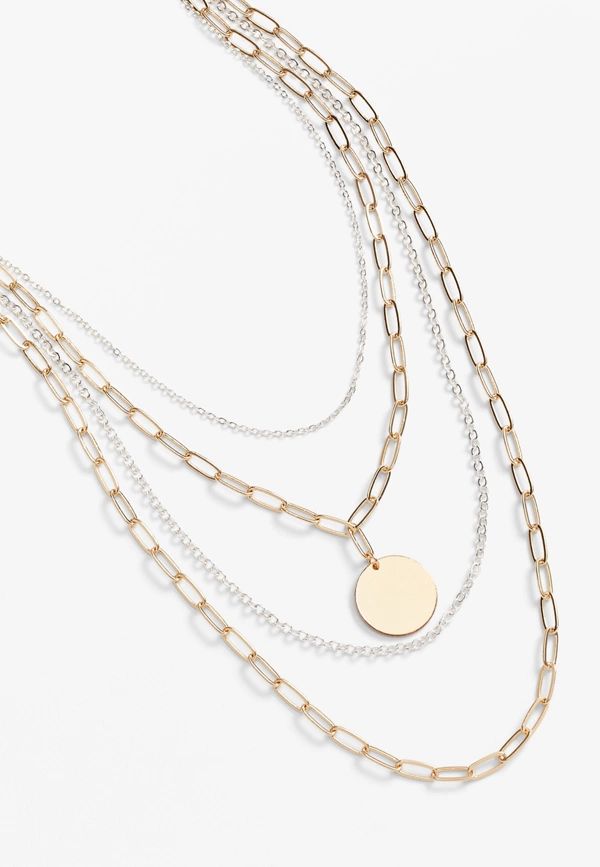 Mix Metal Layered Necklace | Maurices