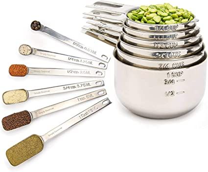 Simply Gourmet Measuring Cups and Spoons Set of 12 Stainless Steel for Cooking & Baking       Add... | Amazon (US)