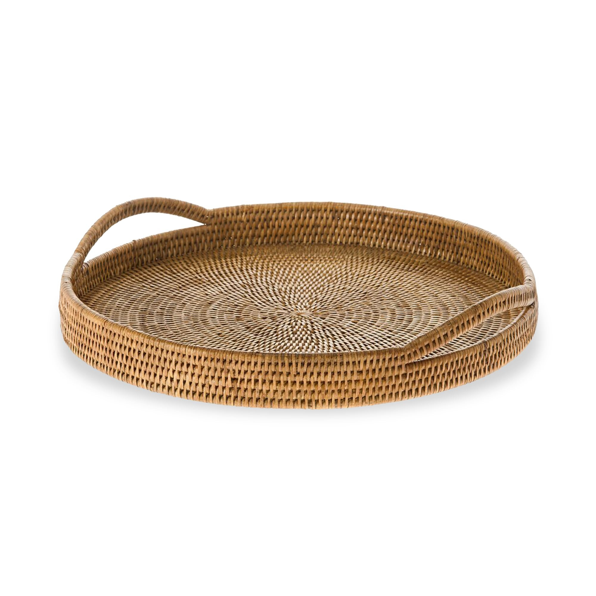 KOUBOO La Jolla Rattan Serving and Display Tray with Handles, Hosting, Party and Ottoman Tray for... | Amazon (US)
