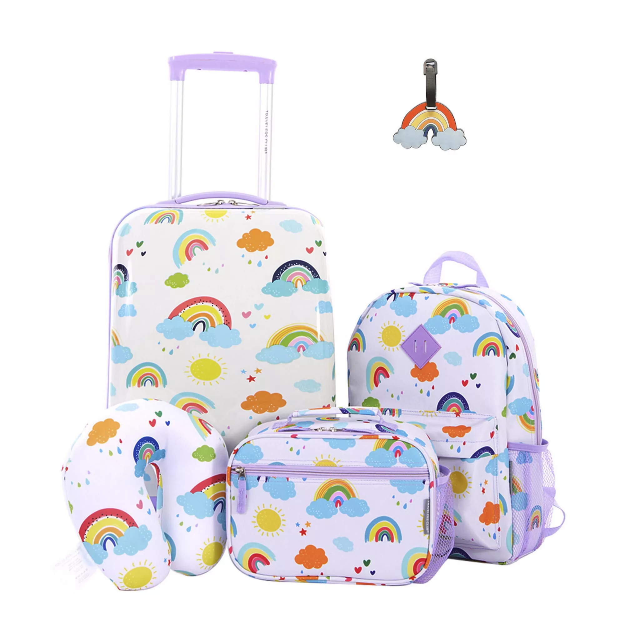 Travelers Club Kid's 5-Piece Hardside Carry-On Spinner Luggage, Backpack, Lunch Bag, Neck Pillow ... | Kohl's
