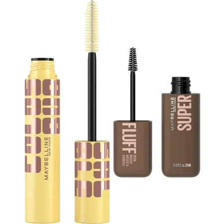 Maybelline Colossal Bubble Mascara Very Black + Superfluff Volumizing Eyebrow Gel Mousse Medium Brown | Walmart (US)