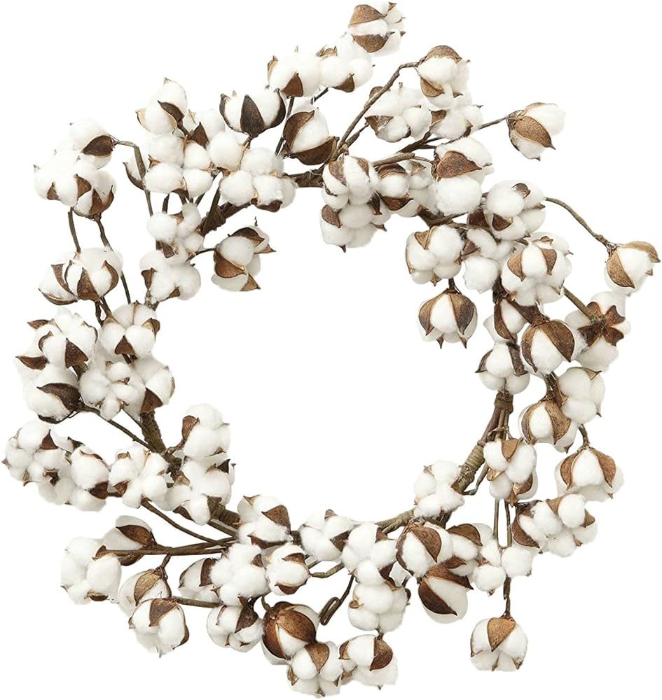 ASSR Real Cotton Bolls Wreath, Farmhouse Natural White Cotton Adjustable Stems for Indoor Home We... | Amazon (US)
