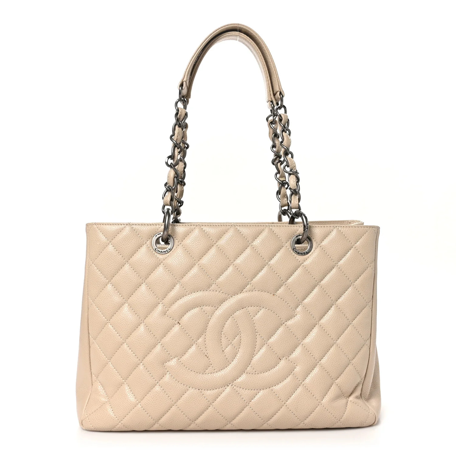 Caviar Quilted Grand Shopping Tote GST Beige Clair | FASHIONPHILE (US)