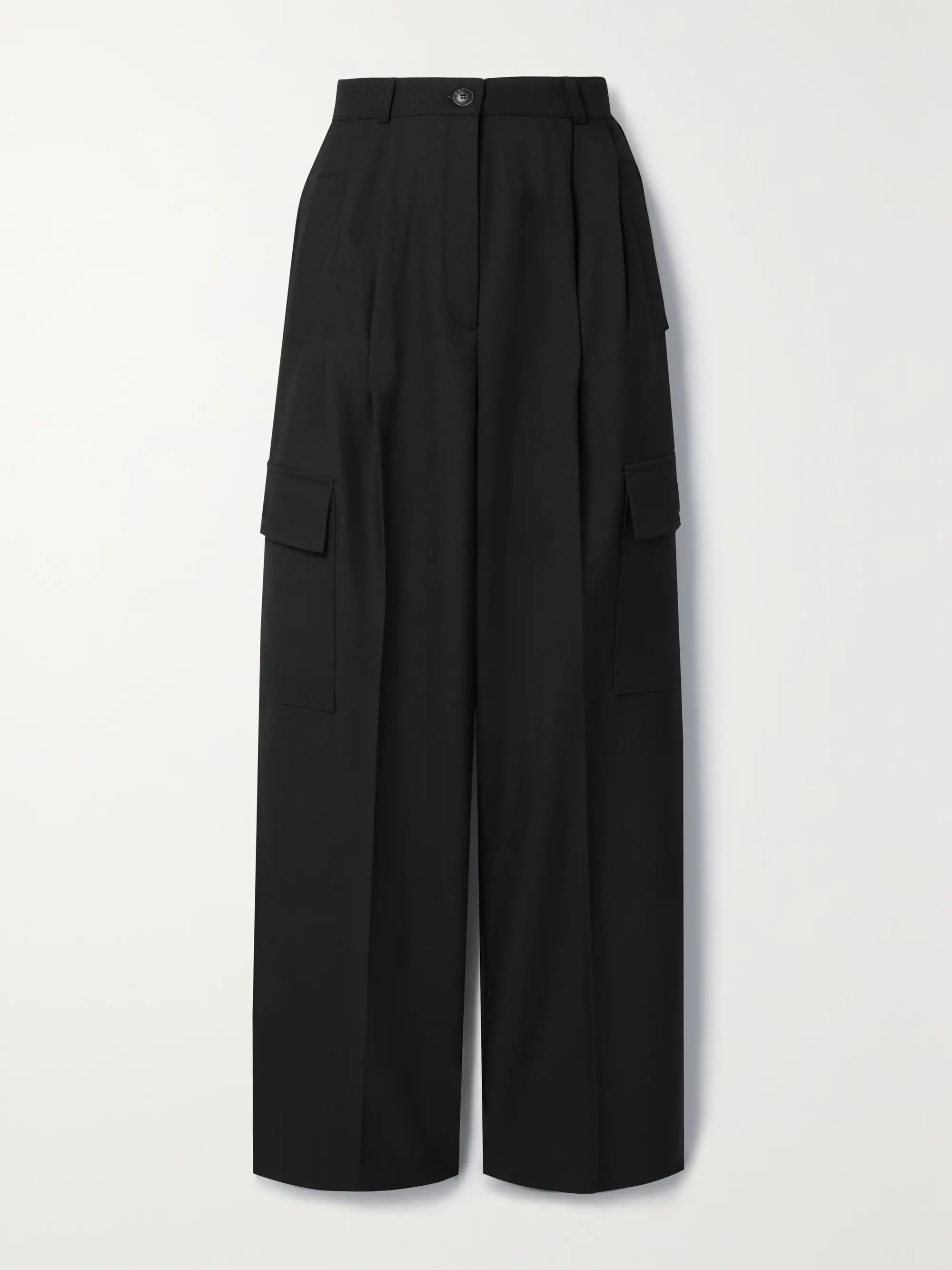 Maesa pleated woven wide-leg cargo pants | NET-A-PORTER (US)
