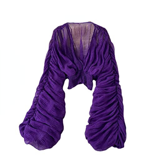 Bell Sleeve Tops for Women Dressy Tops for Evening Wear Lace Blouses for Women (Purple,One Size,One Size) | Amazon (US)