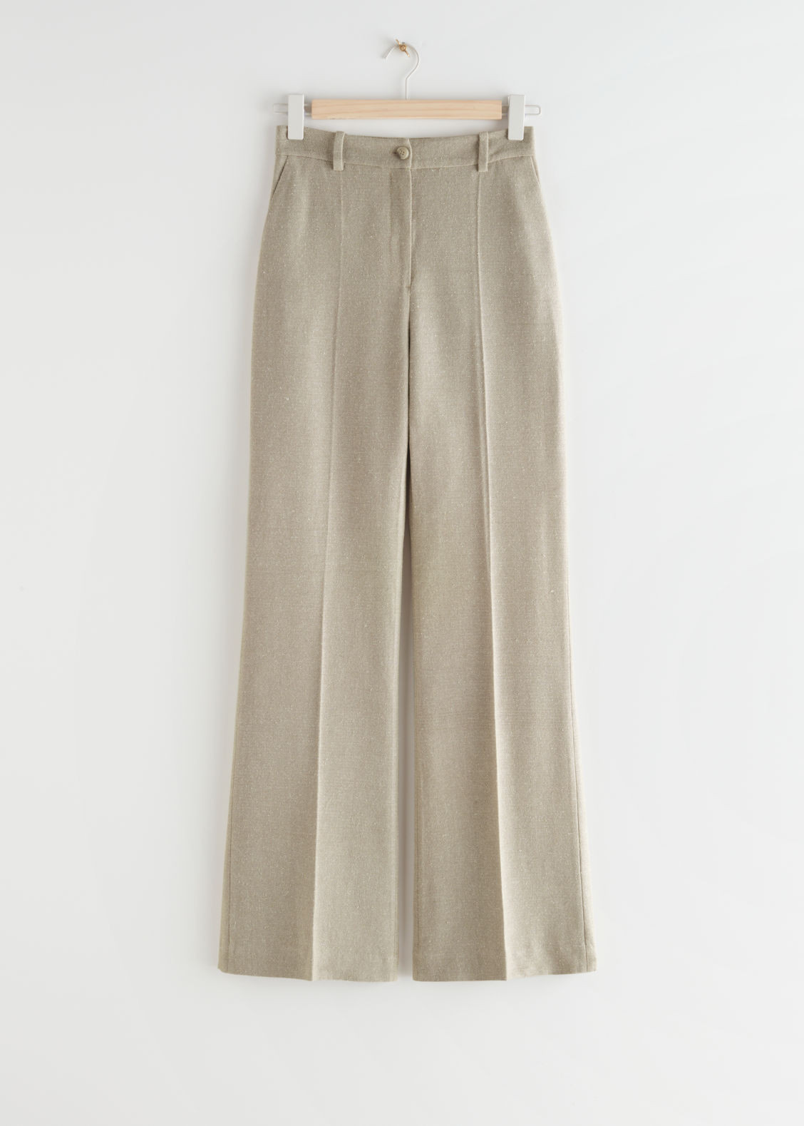 Slim Silk Press Crease Trousers - Beige | & Other Stories (EU + UK)
