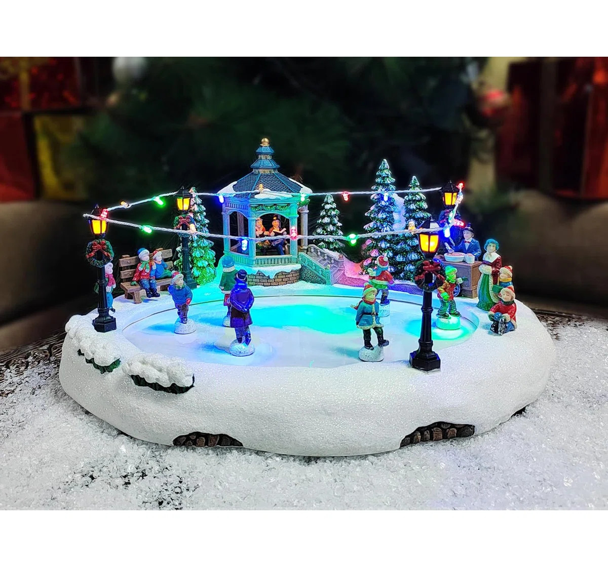 7.28”H Animated Skating Pond (Moving Skaters) - LED, 8 Music, Adapter or BO - Hand-Painted Resi... | Wayfair North America