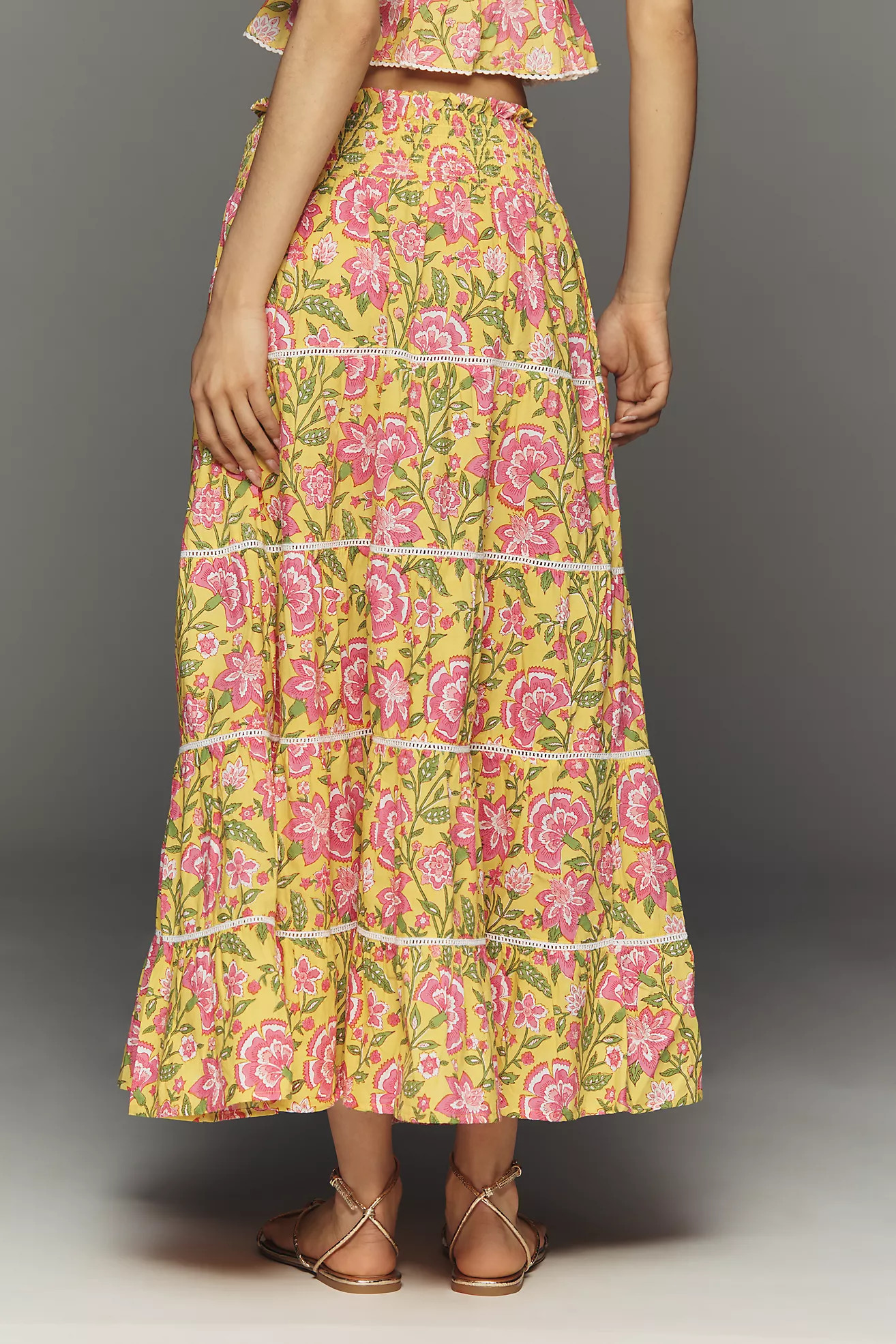 Pink City Prints 100% Cotton Rah Rah Maxi Skirt | Anthropologie (US)