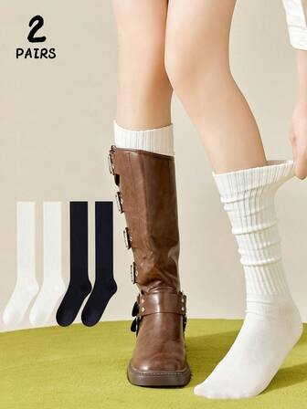 1 Pair Fleece Wool Calf Socks For Women, Thick Warm Socks For Autumn/Winter, 2025 New Plush Calf Socks | SHEIN