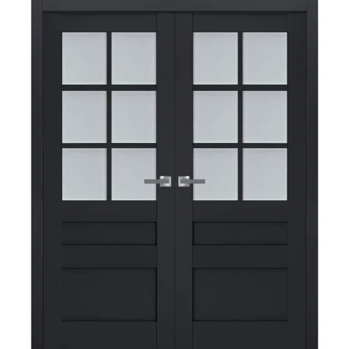 Veregio Frosted Glass Paneled Wood French Doors | Wayfair North America