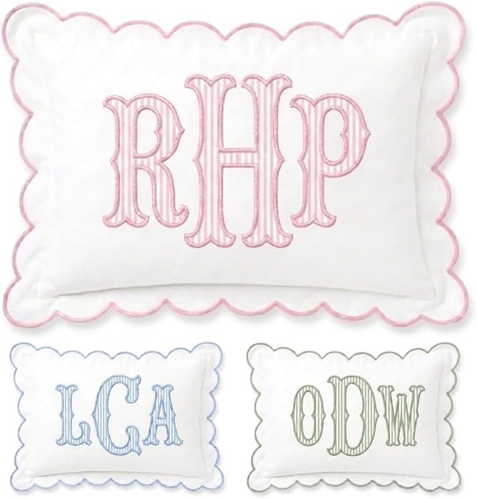 Monogram Pillow Cover, Custom Embroidered Pillow Covers, Personalized Initials Name Pillowcase, S... | Amazon (US)
