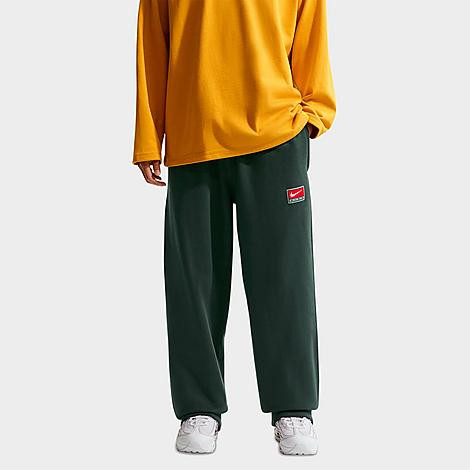 Nike Men's Solo Swoosh Fleece Open-Hem Pants in Black Spruce/White Size: Medium | JD Sports (US)