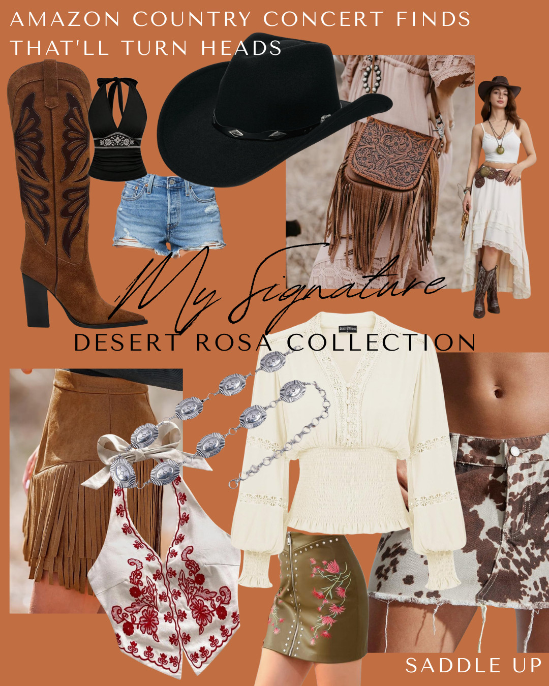 Find in my Desert Rosa Collection. 🏜️🌺🌵 The hottest Amazon country concert finds! Fringe, boots, denim, flowy boho layers, cow print, and all the head turning pieces your concert outfit needs in one place. Your cart is about to become dangerously spicy.

Shop now before your favorites sell out! 🔥🌶️🦂

#LTKSeasonal #LTKMidsize #LTKU