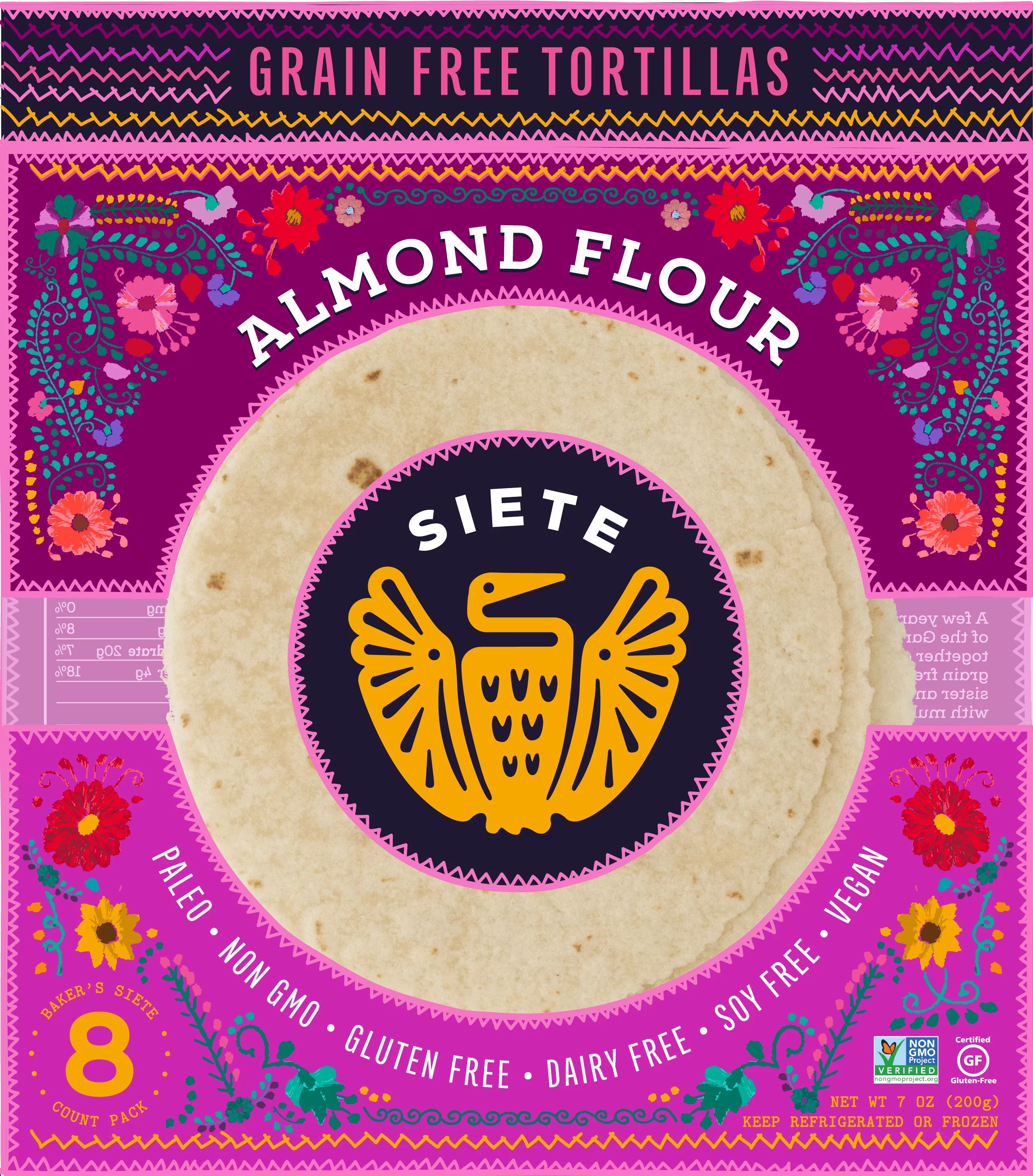 Siete Family Foods Grain Free Almond Flour Tortillas, 7oz., 8 Count - Walmart.com | Walmart (US)