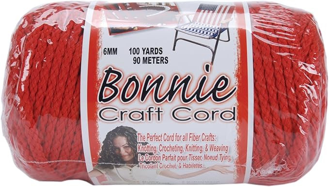 Pepperell 6mm Bonnie Macramé Craft Cord, 100-Yard, Red | Amazon (US)