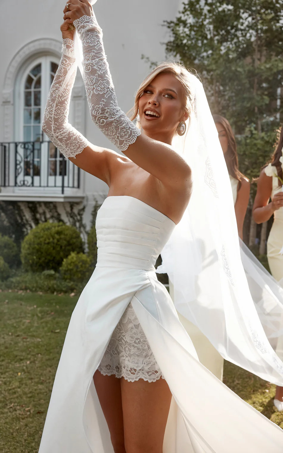 Strapless Fit And Flare Dress in Ivory | Showpo (US, UK & Europe)
