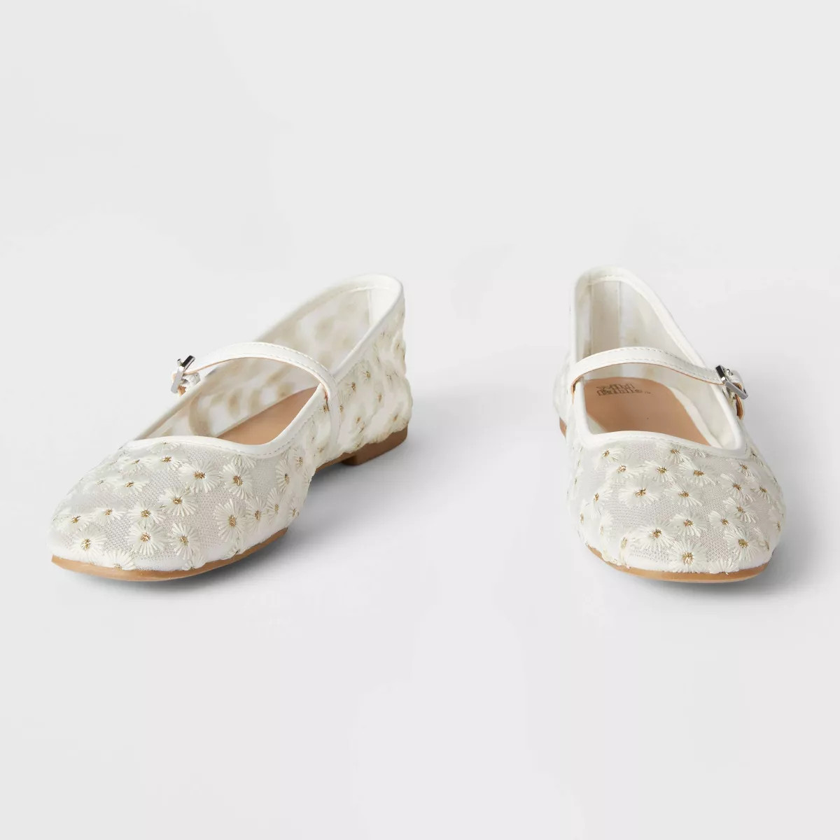 Women's Elsa Embroidered Floral Mesh Mary Jane Ballet Flats with Memory Foam Insole - Wild Fable... | Target
