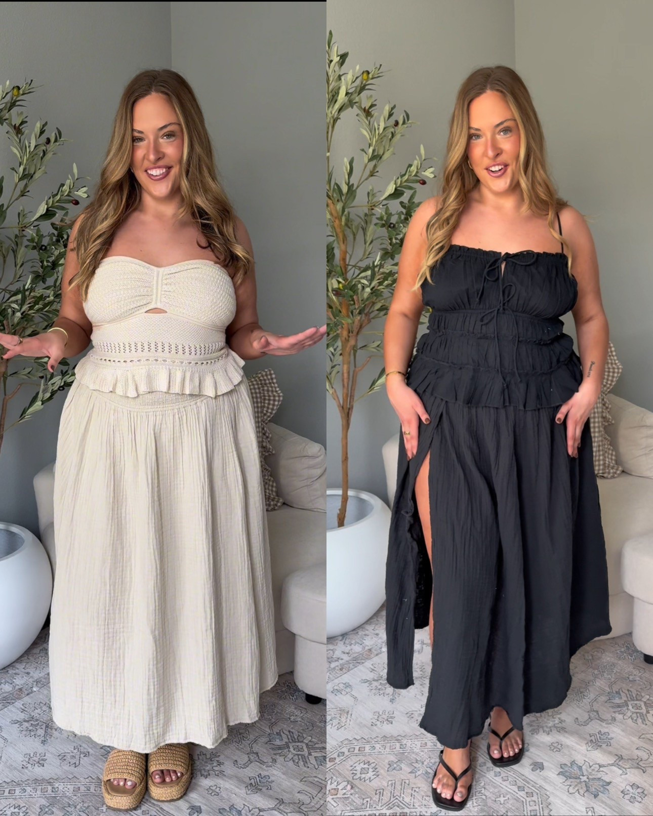 Wearing an xl skirt large top!