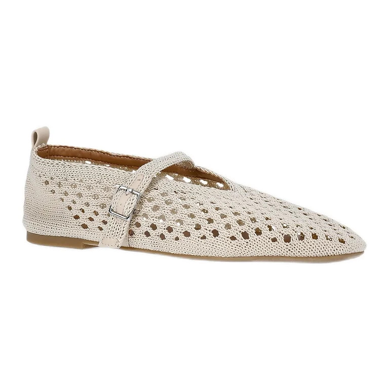 No Boundaries Crochet Mary Jane Flats, Women's | Walmart (US)