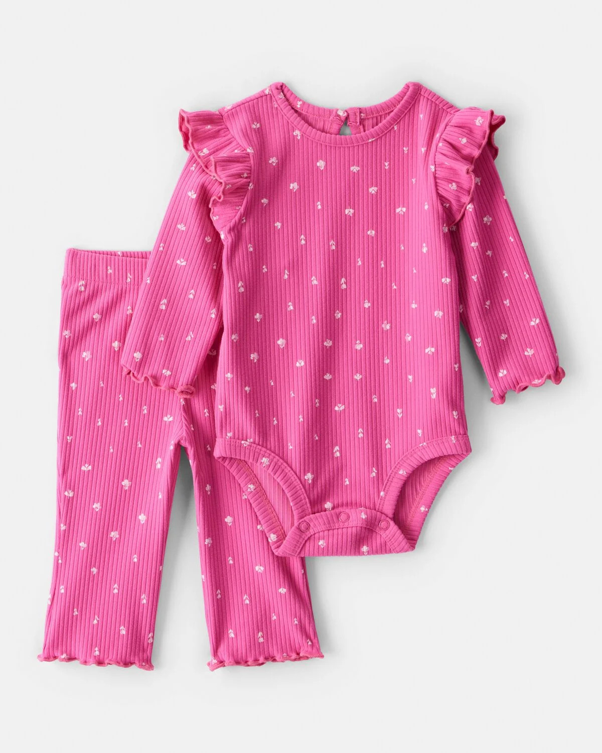 Baby Girl 2-Piece Floral Bodysuit & Pant Set - Pink | Carter's | Carter's Inc