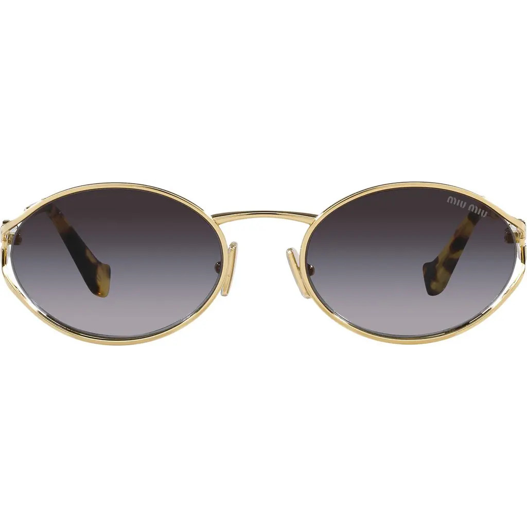 Miu Miu 54mm Gradient Oval Sunglasses in Pale Gold at Nordstrom | Nordstrom