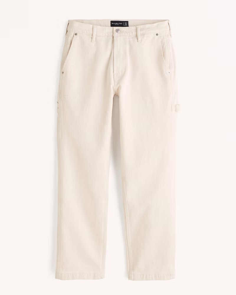 Abercrombie & Fitch Men's Loose Workwear Jean in Cream - Size 40 X 30 | Abercrombie & Fitch (US)