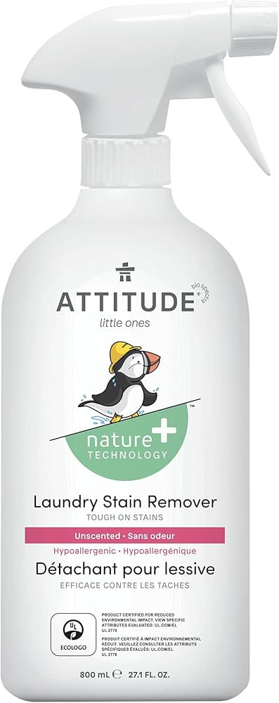 ATTITUDE Laundry Stain Remover for Baby Clothes, Plant and Mineral-Based Ingredients, Vegan and C... | Amazon (US)
