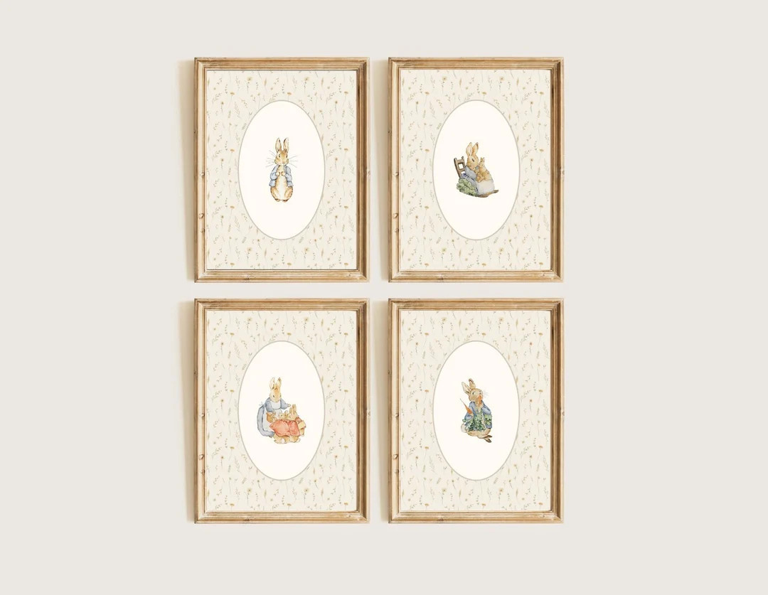 Gallery Wall Prints | Peter Rabbit | Beatrix Potter | Nursery | Set of 4 | Digital Download - Ets... | Etsy (US)