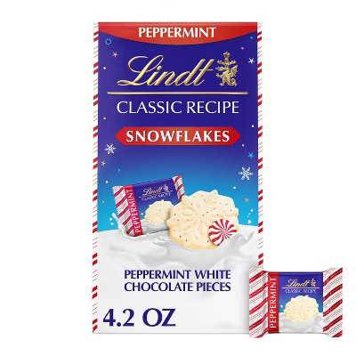 Lindt Christmas Classic Recipe White Peppermint Snowflake Bag - 4.2oz | Target