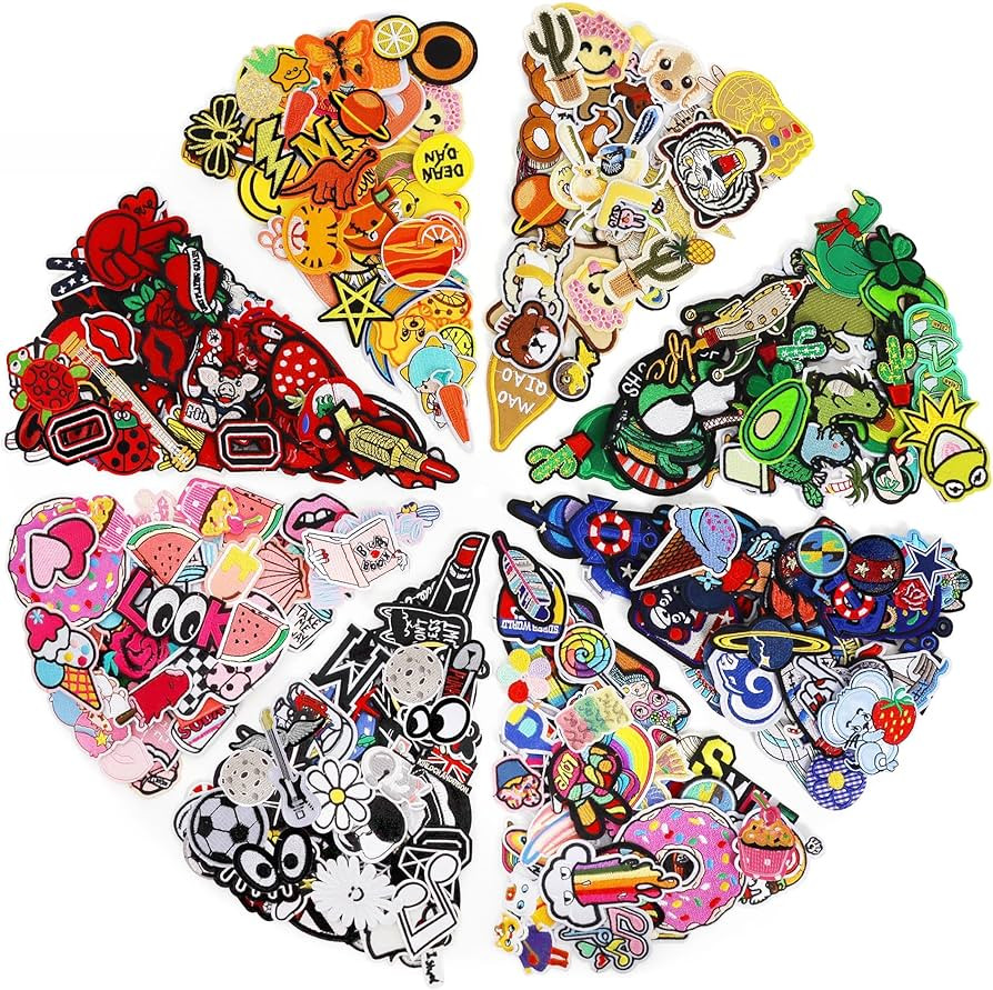 NICEVINYL Embroidered Iron-on Patches Applique: 72Pcs Random Assorted Decorative Patches Iron on/... | Amazon (US)