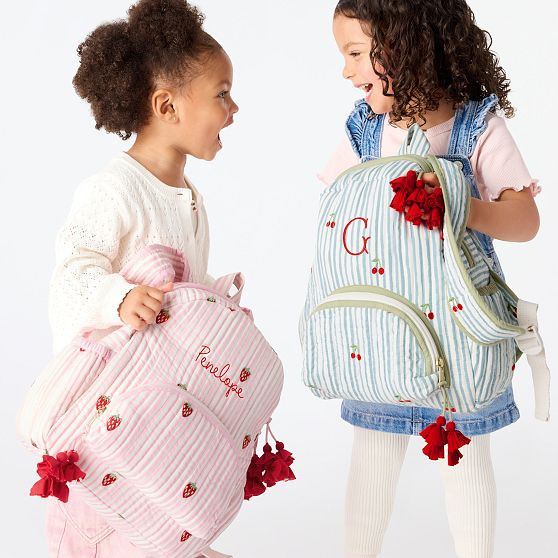 Embroidered Quilted Backpack | Mark and Graham