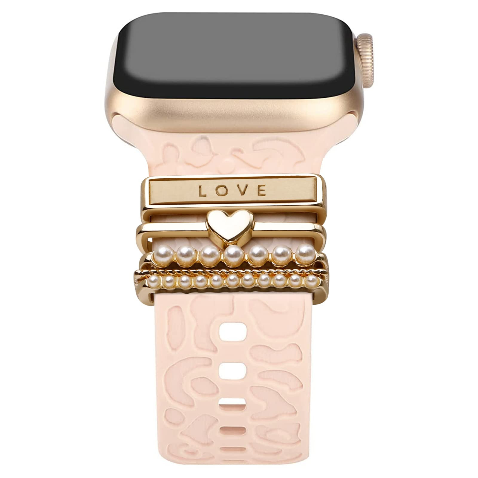 Watch Band Charms Decorative Rings Loops Compatible with Apple Watch 38/40/41mm 42/44/45mm Slide ... | Amazon (US)
