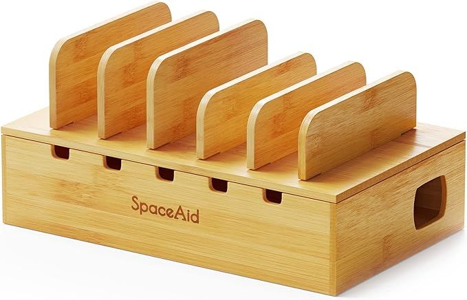 SpaceAid Bamboo Charging Station for Multiple Devices, Cell Phone Docking Stations for Multi Lapt... | Amazon (US)