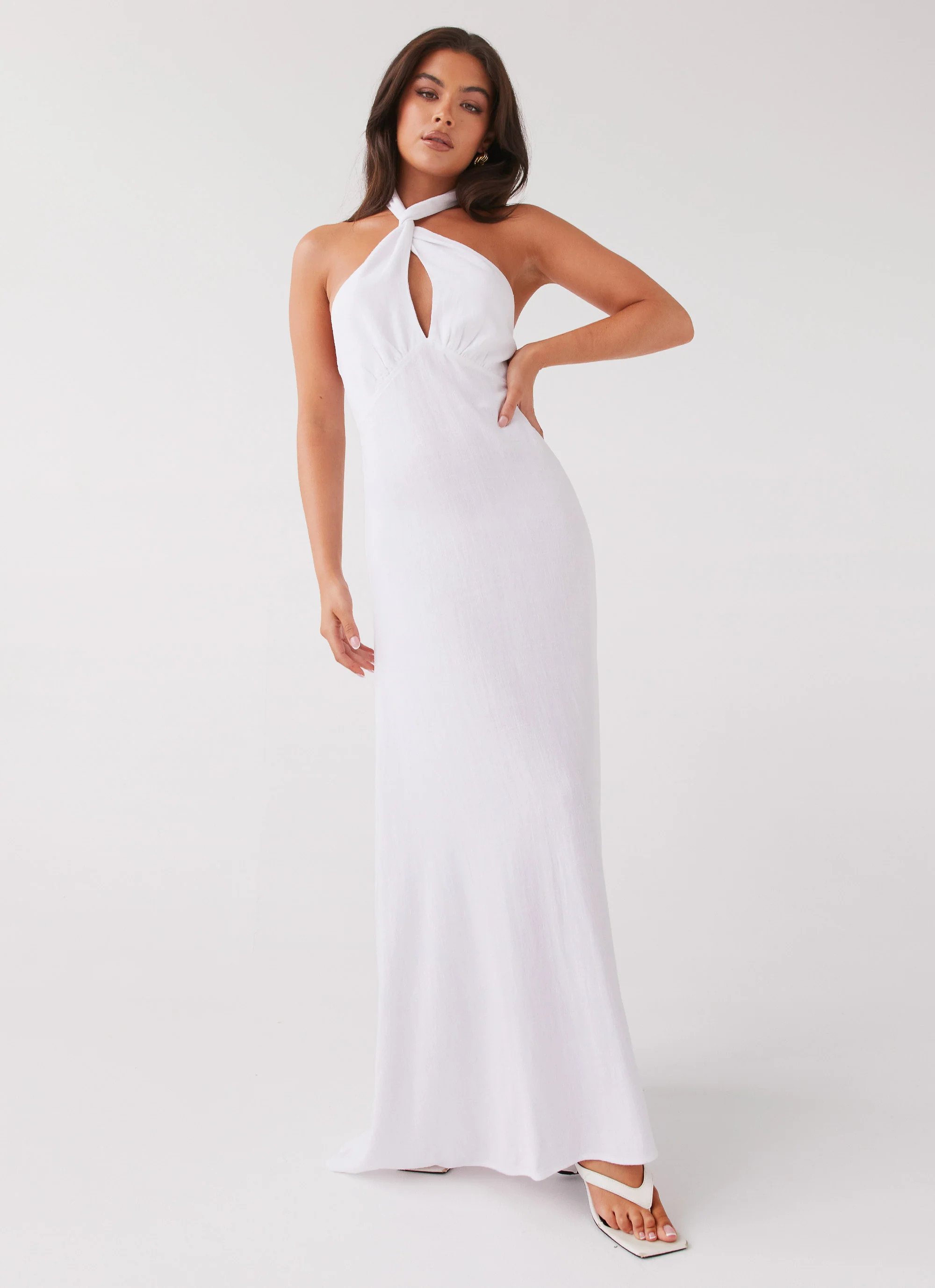 Adrienne Linen Maxi Dress - White | Peppermayo (Global)