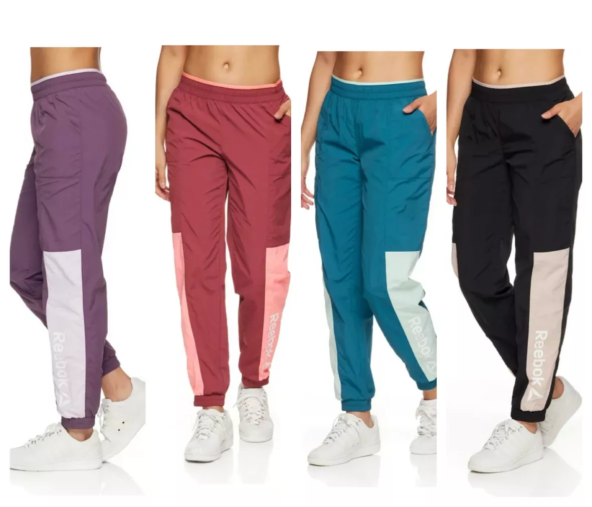Reebok Women's Focus Track Woven Pants with Front Pockets and Back
