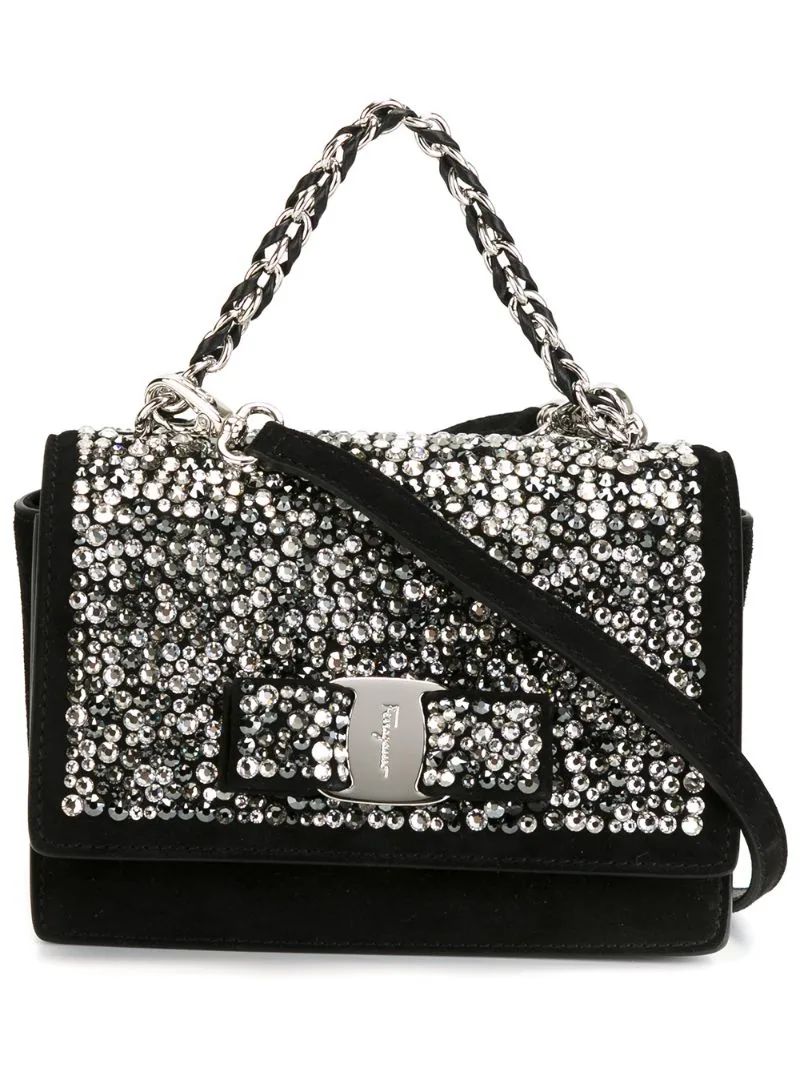 Salvatore Ferragamo embellished 'Ginny' crossbody bag, Women's, Black | FarFetch US