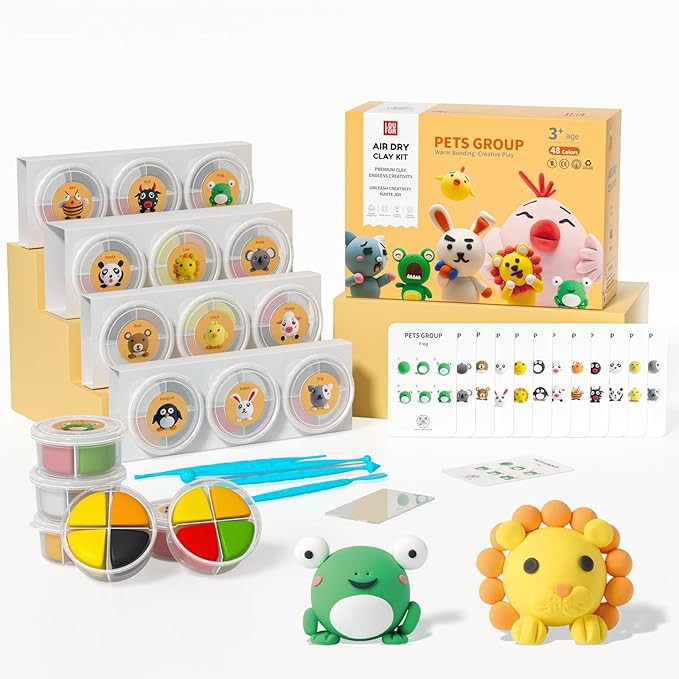 Air Dry Clay Kit - Modeling Clay for Kids mit Sculpting Tools und Tutorial, Ultra Light & Soft, S... | Amazon (US)