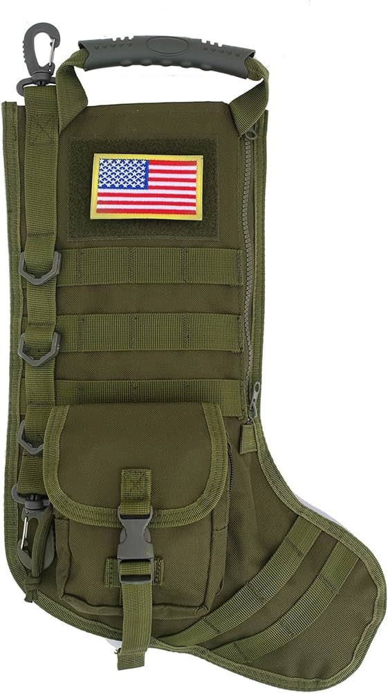 Amazon.com : Speed Track 2022 Tactical Christmas Stocking, with Flag Patch MOLLE Webbing, Zip Poc... | Amazon (US)