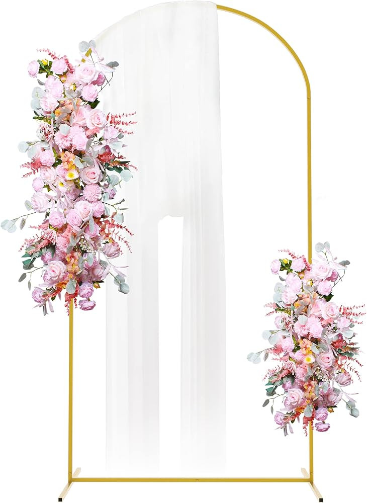 Putros Metal Arch Backdrop Stand 7.2FT Gold Wedding Balloon Arched Backdrop Stand Square Arch Fra... | Amazon (US)